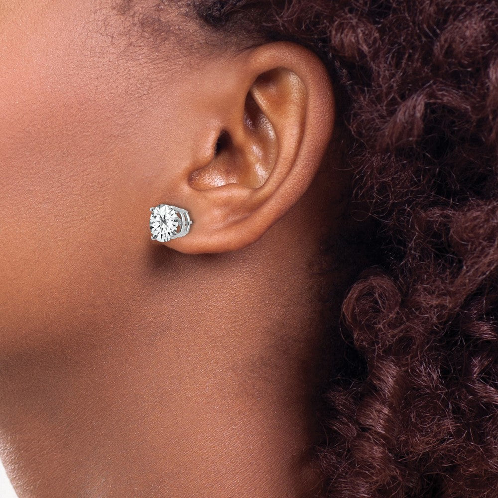 Shop Exclusive 14K White Gold 8mm Cubic Zirconia Stud Earrings - Stylish Value!
