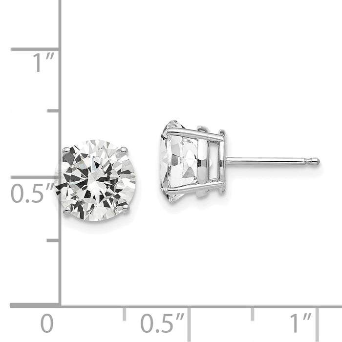 Shop Exclusive 14K White Gold 8mm Cubic Zirconia Stud Earrings - Stylish Value!-4