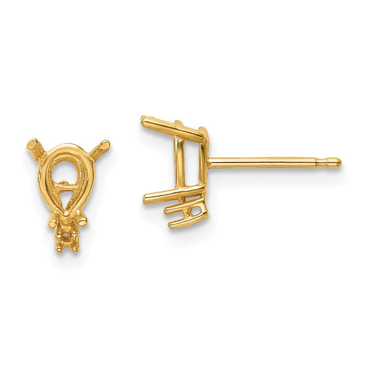 Buy Stylish 14K Gold 6x4mm Pear-Shaped Diamond Earring Settings - Luxury Value!