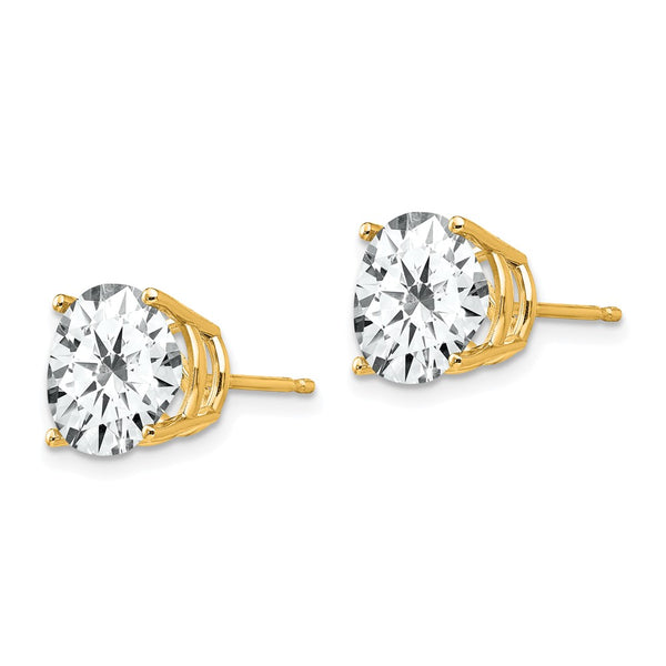14K Gold 9mm Cubic Zirconia Stud Earrings