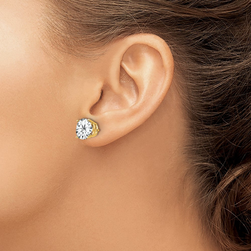 Shop Exclusive 14K Gold 9mm Cubic Zirconia Stud Earrings - Stylish Value!