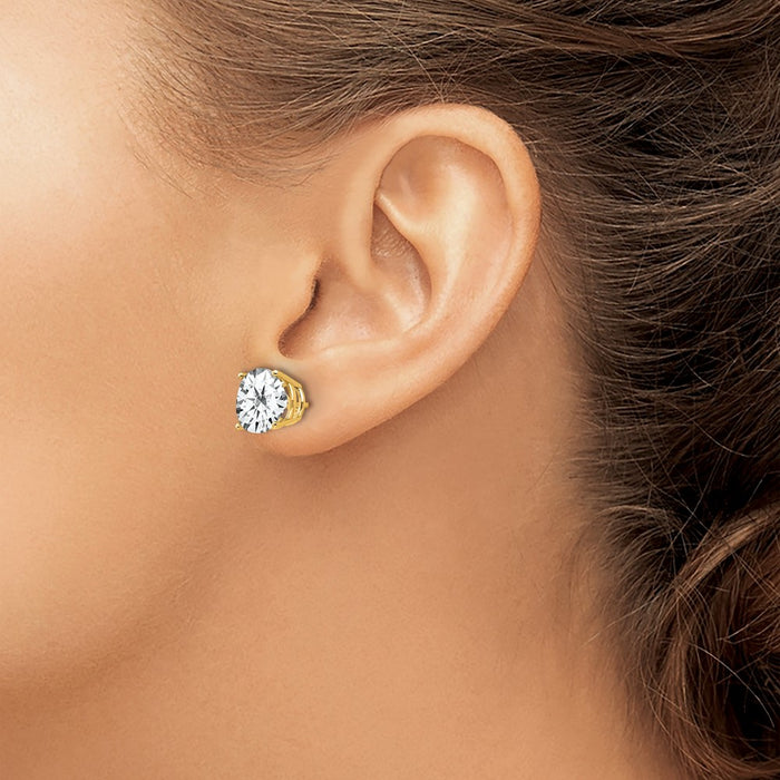 Shop Exclusive 14K Gold 9mm Cubic Zirconia Stud Earrings - Stylish Value!-3
