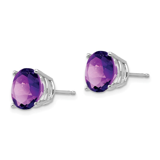 Exclusive 14K White Gold 9mm Amethyst Stud Earrings - Stylish & Affordable!