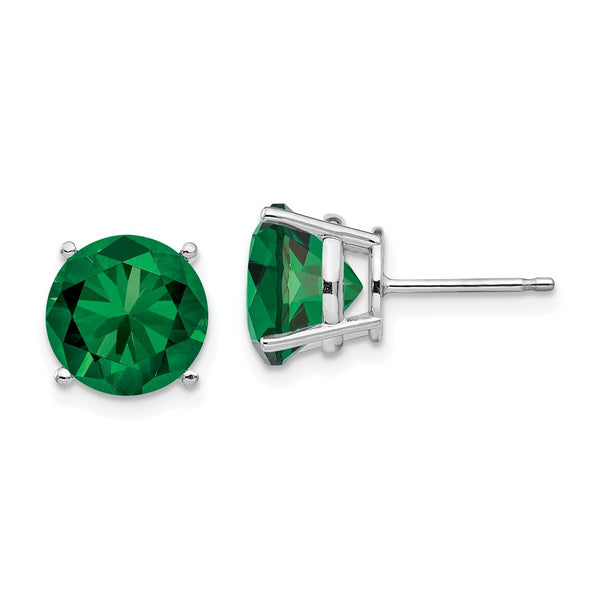 14K White Gold Round Stud Earrings - Inspired by Mount St. Helens