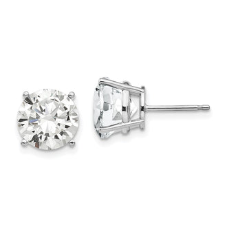 Exclusive 14K White Gold 10mm Cubic Zirconia Stud Earrings - Affordable Luxury!