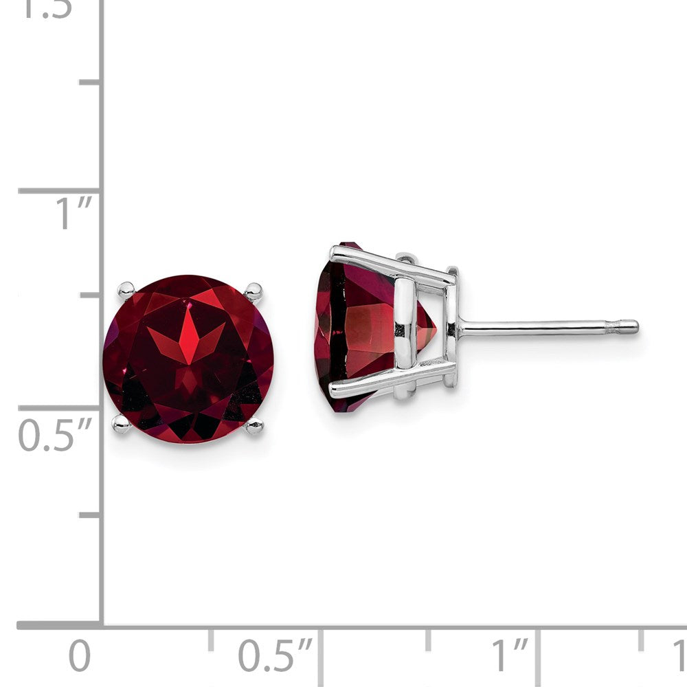 Shop Exclusive 14K White Gold Round Garnet Stud Earrings - Affordable Luxury