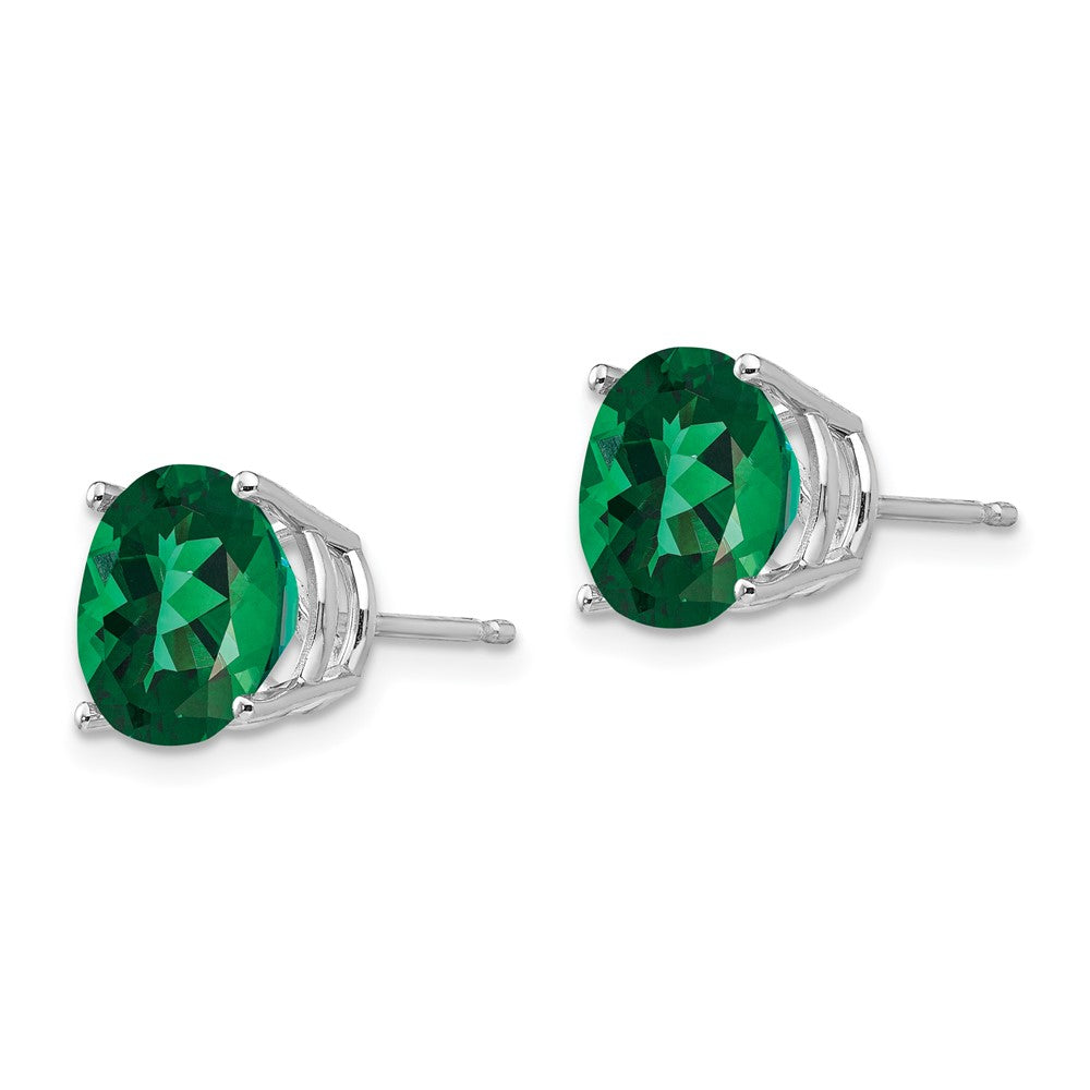 High-Quality 14K White Gold Round Stud Earrings - Stylish Mount St. Helens Design