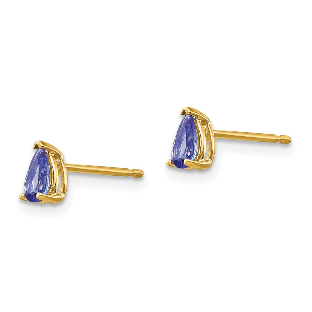 Designer 14K Gold Tanzanite Stud Earrings | Stylish & Affordable Elegance