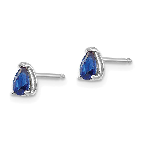 14K White Gold Sapphire Stud Earrings, 1.5 Carat