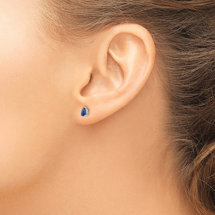 Exclusive 14K White Gold Sapphire Stud Earrings - Stylish, 1.5 Carat Value-3