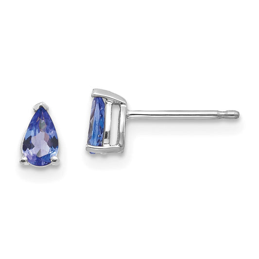 High-Quality 14K White Gold Tanzanite Stud Earrings - Stylish Value at Great Prices