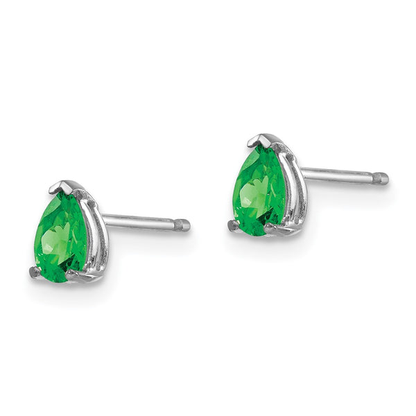 14K White Gold Tsavorite Gemstone Earrings - Style GR1-1020547