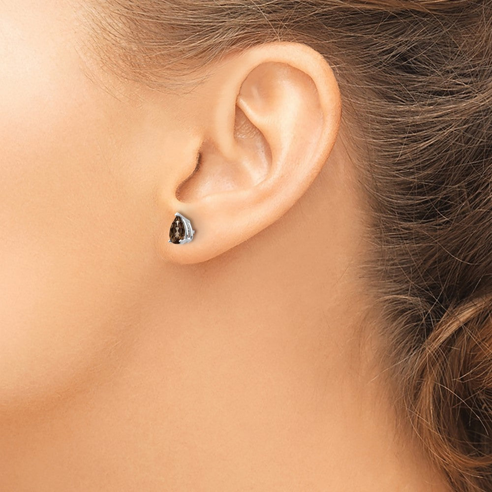 Shop Exclusive 14K Gold 6x4mm Pear-Shaped Smoky Quartz Earrings - Stylish Value