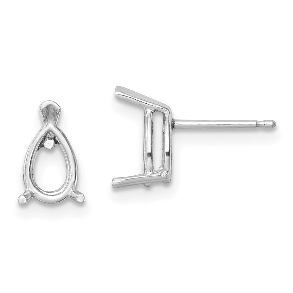 Buy Stylish 14K White Gold Pear-Shaped Earring Mountings - 7x5 Size
