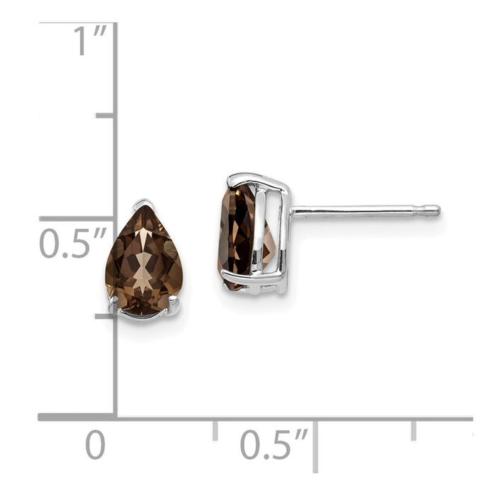 Buy Exclusive 14K Gold Smoky Quartz Earrings - 7x5mm, Stylish & Affordable-4