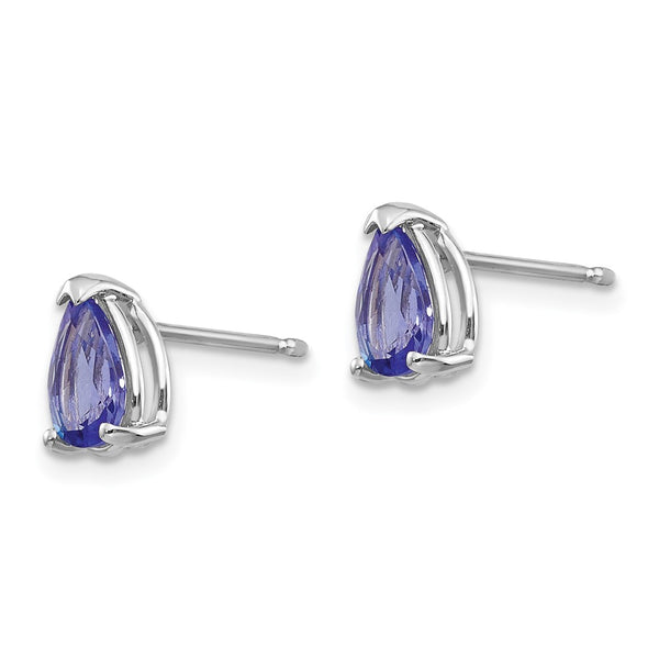 14K White Gold Tanzanite Stud Earrings - Style GR1-1020593