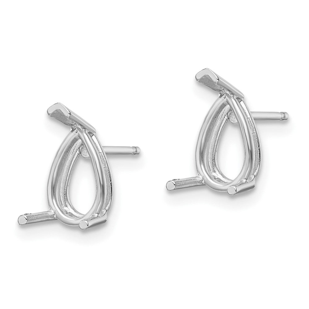 High-Quality 14K White Gold Pear-Shaped Earring Mountings - 8x5 mm Value