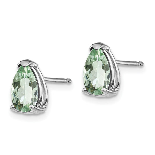 Designer 14K Gold Green Quartz Earrings - 8x5mm, Stylish & Affordable