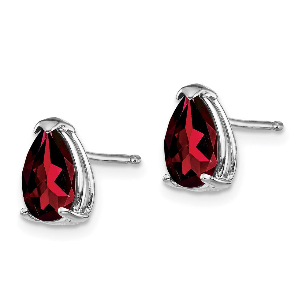Shop Exclusive 14K White Gold Pear-Shaped Garnet Stud Earrings - Stylish Value