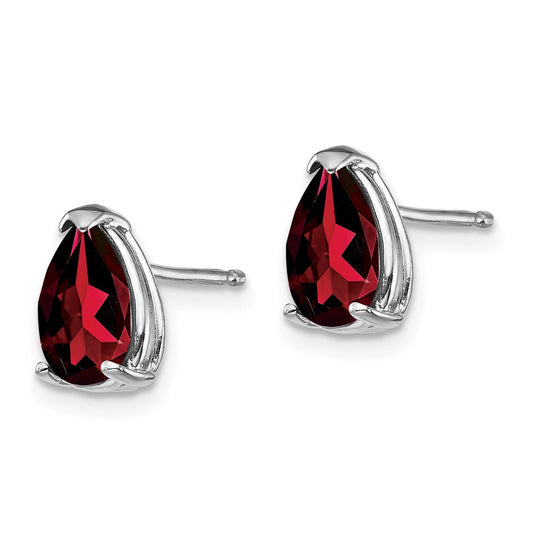 Shop Exclusive 14K White Gold Pear-Shaped Garnet Stud Earrings - Stylish Value