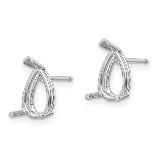 Shop Exclusive 14K White Gold Pear-Shaped Earring Mountings - 9x6 mm Value