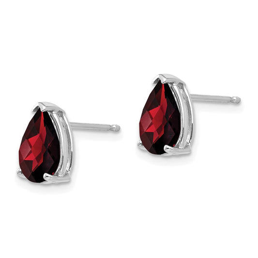 Shop Exclusive 14K White Gold Garnet Earrings - 9x6mm, Stylish & Affordable!