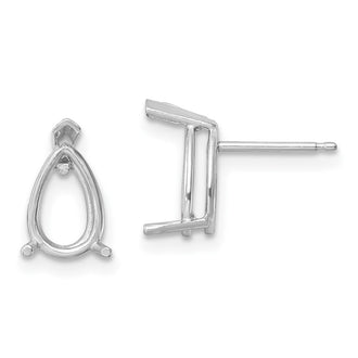 Shop Exclusive 14K White Gold Pear-Shaped Earring Mountings - 9x6 mm Value