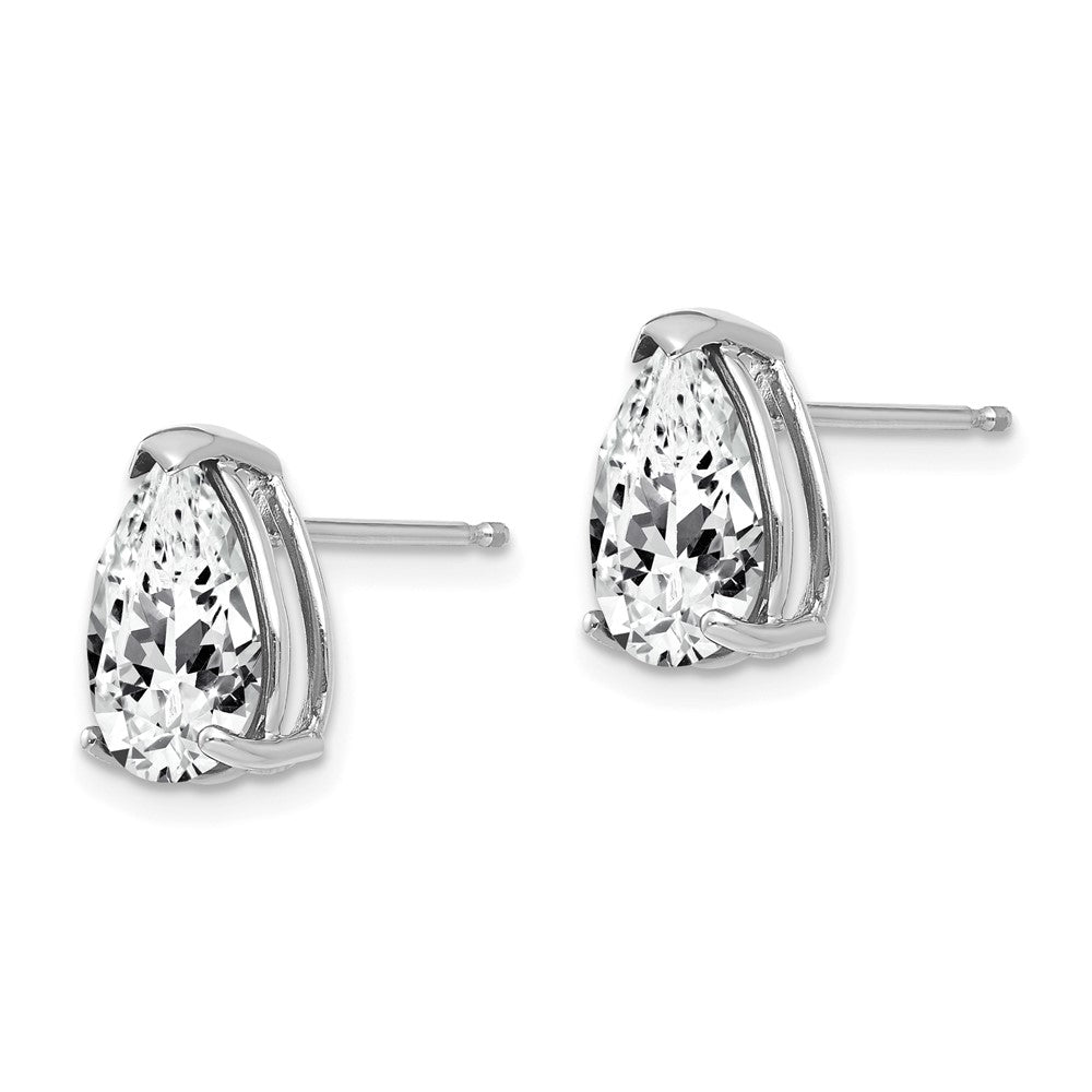 Buy Exclusive 14K White Gold Pear-Shaped Cubic Zirconia Stud Earrings - Stylish Value