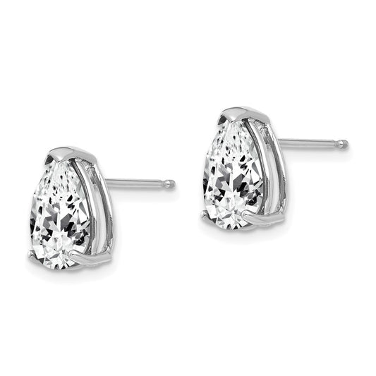 Buy Exclusive 14K White Gold Pear-Shaped Cubic Zirconia Stud Earrings - Stylish Value