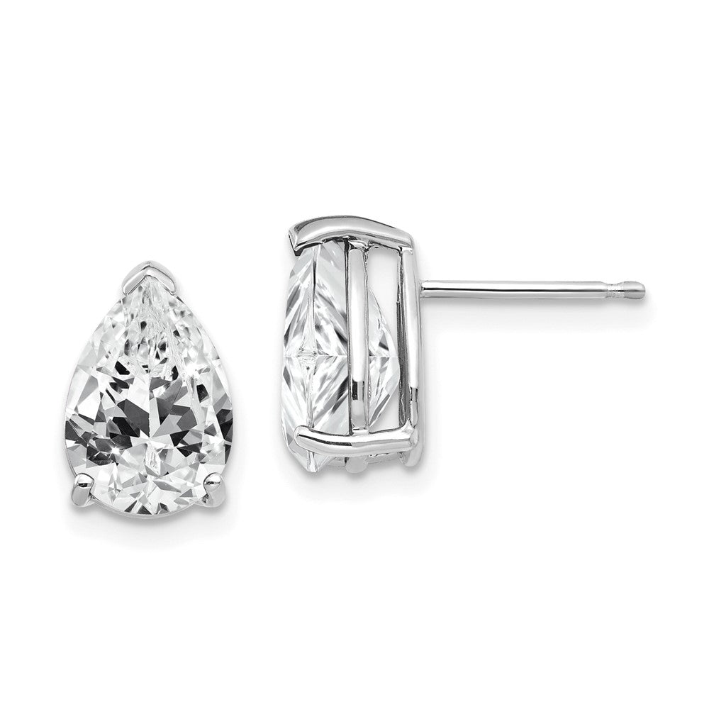 Buy Exclusive 14K White Gold Pear-Shaped Cubic Zirconia Stud Earrings - Stylish Value