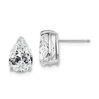 Buy Exclusive 14K White Gold Pear-Shaped Cubic Zirconia Stud Earrings - Stylish Value