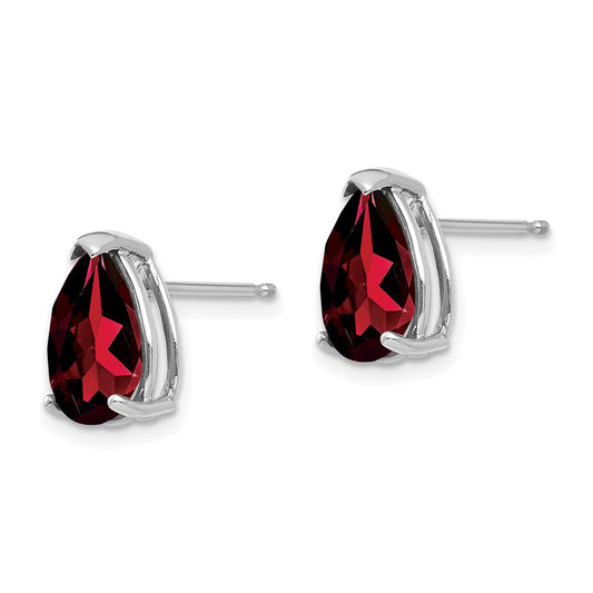 Shop Exclusive 14K White Gold Pear-Shaped Garnet Earrings - 10x7mm Luxury