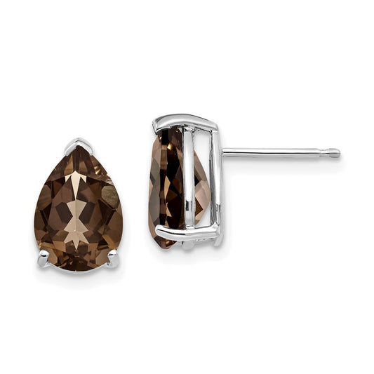Shop Stylish 14K Gold Pear-Shaped Smoky Quartz Earrings - 10x7mm Luxury Value