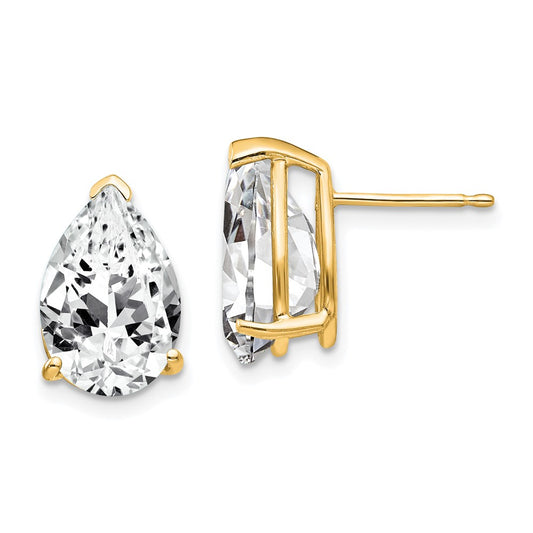 Shop Stylish 14K Gold Earrings with 12x8mm Pear-Shaped Zirconia - Luxury Value