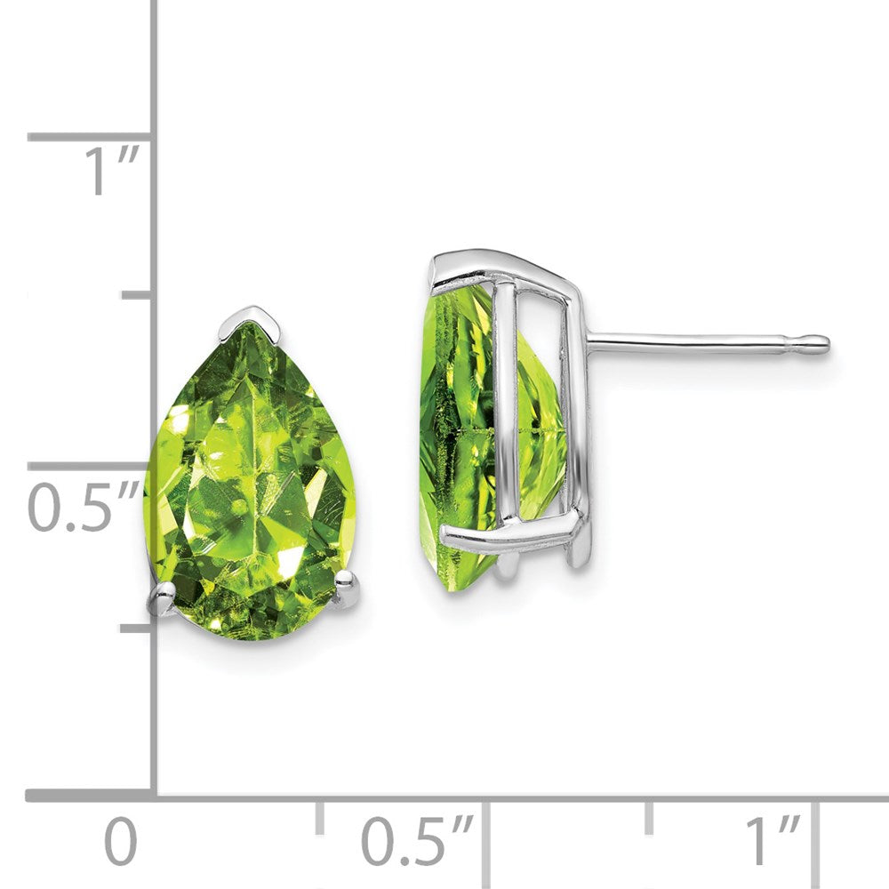 Buy Exclusive 14K White Gold Peridot Stud Earrings - Stylish & Affordable Value!
