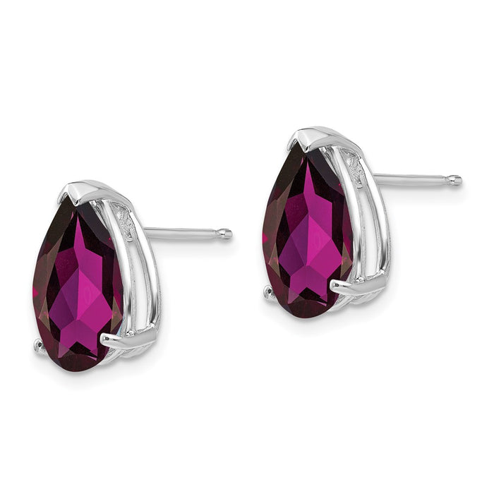 Shop Stylish 14K White Gold Pear-Shaped Rhodolite Garnet Earrings - 12x8mm-2