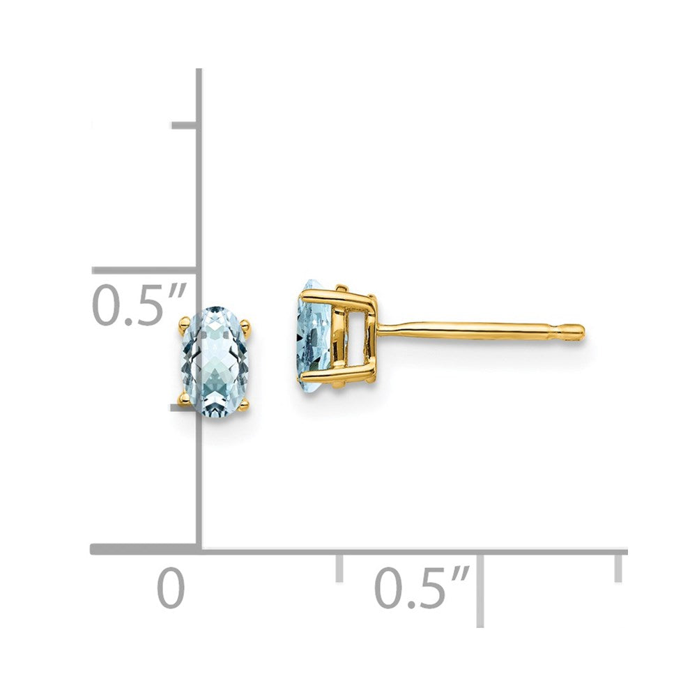 Buy Stylish 14K Gold Aquamarine Stud Earrings - 1.5 Carats, Affordable Luxury