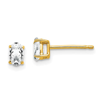 Buy 14K Gold Oval CZ Earrings - Stylish 5x3mm Design, Affordable Luxury!