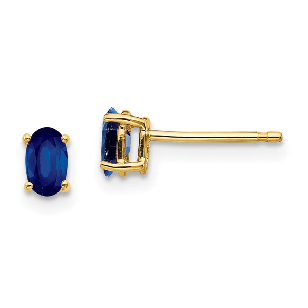 14K Gold Sapphire Stud Earrings - Style GR1-1020629