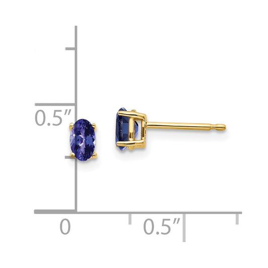 Shop Exclusive 14K Gold Tanzanite Stud Earrings - Stylish Luxury at 0.85mm