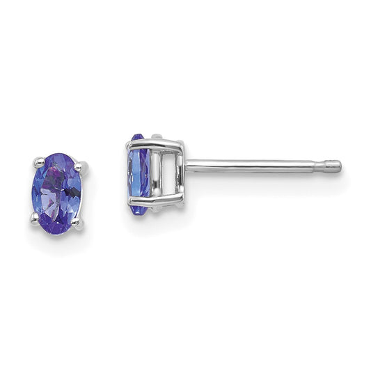 Buy Stylish 14K White Gold Tanzanite Stud Earrings - 0.85 Carats Value