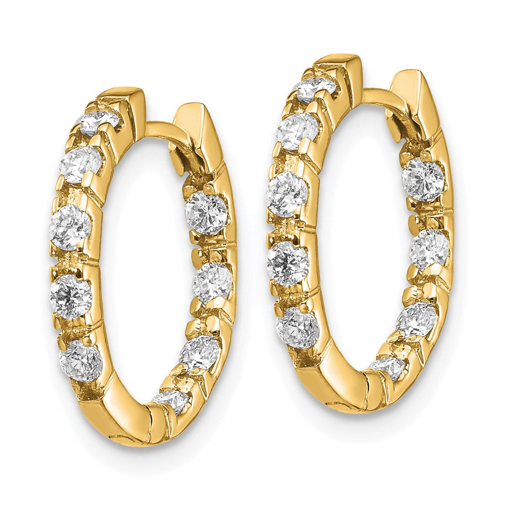 High-Quality 14K White Gold VS Diamond Hinged Hoop Earrings - Stylish Luxury