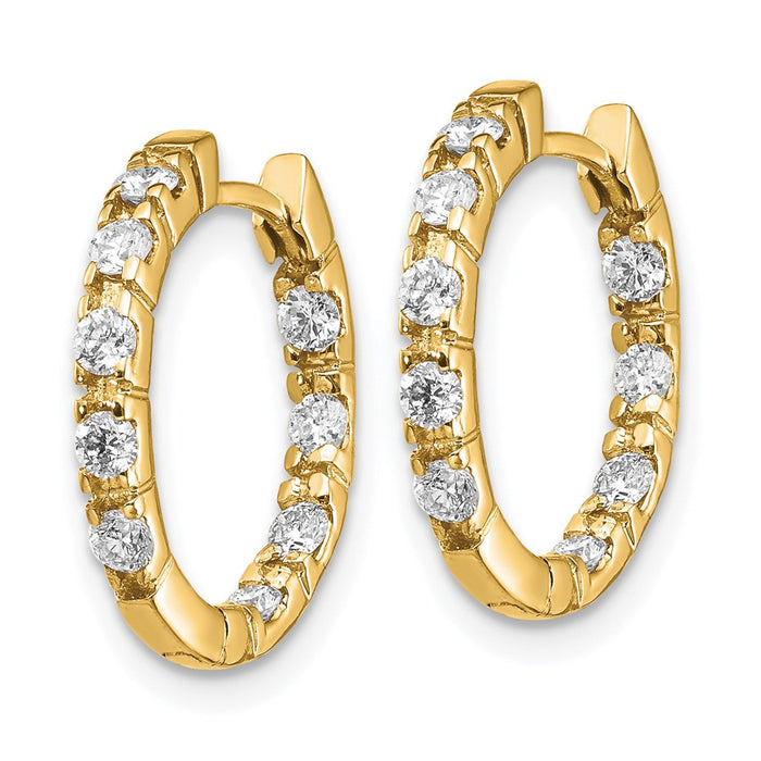 High-Quality 14K White Gold VS Diamond Hinged Hoop Earrings - Stylish Luxury-2