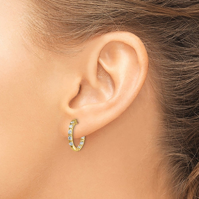 High-Quality 14K White Gold VS Diamond Hinged Hoop Earrings - Stylish Luxury-3