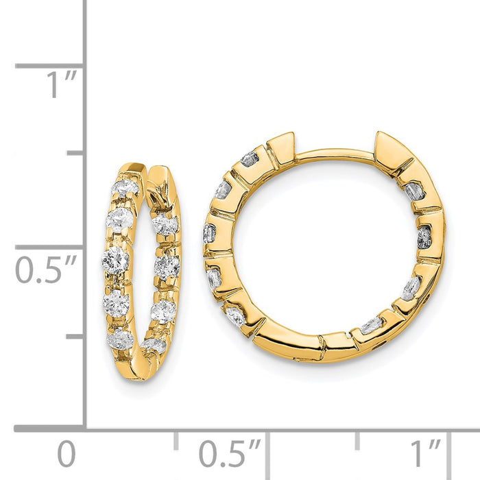 Buy 14K Gold Diamond Hinged Hoop Earrings - Stylish & Affordable Luxury!-4