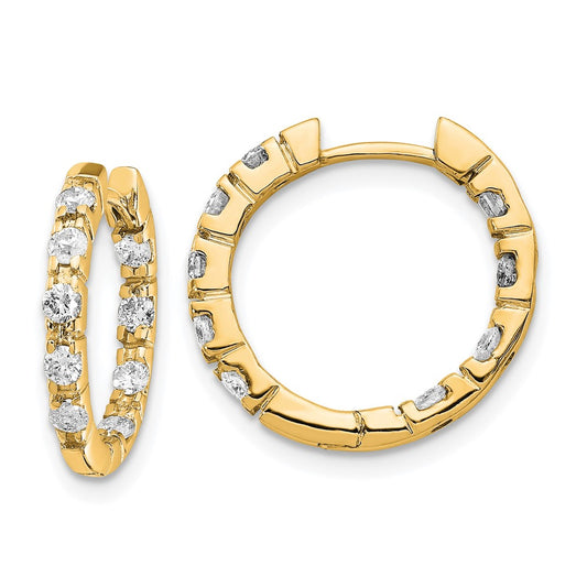 High-Quality 14K White Gold VS Diamond Hinged Hoop Earrings - Stylish Luxury