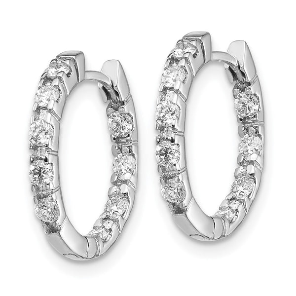 14K White Gold AA Diamond Huggie Hoop Earrings - Style GR1-1014505