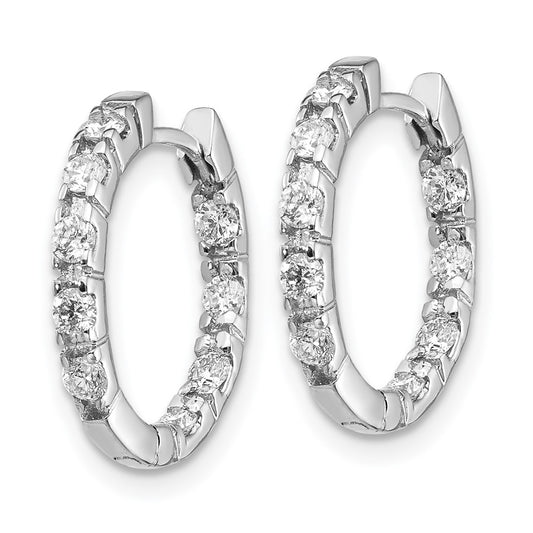 Buy Exclusive 14K White Gold AA Diamond Huggie Hoop Earrings - Stylish Value!