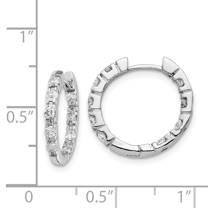 Buy Stylish 14K White Gold VS Diamond Hinge Hoop Earrings - Luxury Value!-4