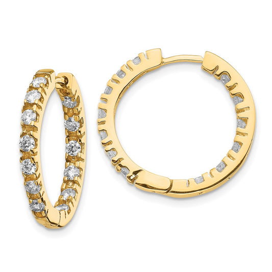 Exclusive 14K Gold AA Diamond Hinged Hoop Earrings - Stylish, Affordable Luxury